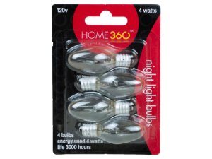 Bulk HD156 4 Pack Night Light 4 Watt Clear Bulbs