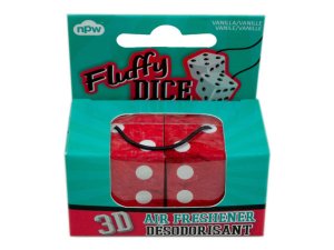 Bulk MK227 3d Fuzzy Dice Auto Air Freshener