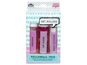 Bulk MK229 3 Pack Rollerball Trio Lip Gloss Body Shimmer  Perfume