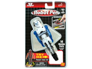 Bulk AF608 White Pull Back Robot Pen