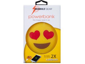 Bulk EN535 4000 Mah Heart Eyes Emoticon Powerbank With Charging Cable