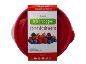 Bulk HC435 2 Pack Plastic Round Food Container