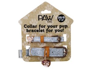 Bulk GW652 Dog Collar With Matching Bracelet In Assorted Colors And Si