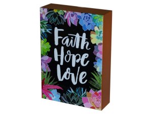 Bulk CH273 Faith Hope Love Metal Sign