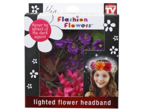 Bulk KA589 Mia Beauty Light Up Fashion Flowers Headband In Purple