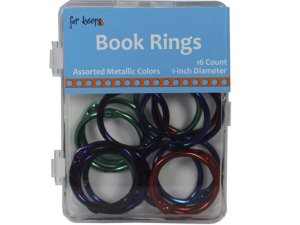 Bulk EC359 16 Count Book Rings In Assorted Metallic Colors