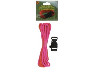 Bulk CS069 Pink  Orange Parachute Cord Whistle Buckle Kit