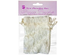 Bulk AF657 4 Pack 4x6 Ivory Lace Favor Pouches