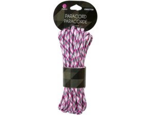 Bulk FD224 18 Ft Paracord- Grey, Pink, And Black