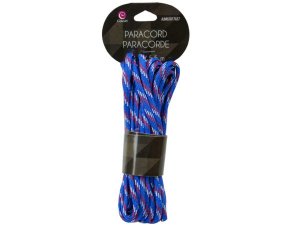 Bulk FD234 18 Ft Paracord- Red, White, And Blue