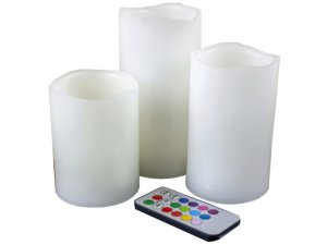 Bulk DC187 Set Of 3 Color Changing Led Candles With 18 Key Remote