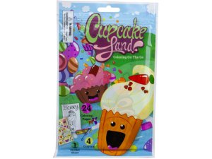 Bulk AF695 Cupcake Land 24 Page Coloring Pouch With Crayons And Sticke