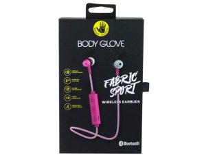 Bulk EC338 Body Glove Fabric Sport Pink Bluetooth Earbuds