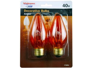 Bulk HD159 2 Pack 40 Watt Amber A15 Light Bulbs