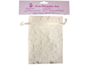 Bulk AF655 4 Pack 3x4 Ivory Lace Favor Pouches