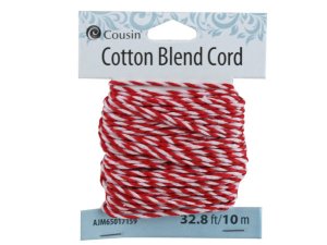 Bulk FD246 32 Ft Red And White Cotton Cord