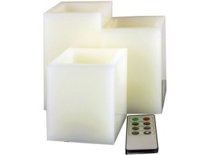 Bulk DC189 Set Of 3 Led Amber Flickering Candles With 8 Key Remote