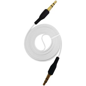 Iessentials RA27359 3.5mm Flat Auxiliary Cable44; 3.3ft (white) Ieauxw