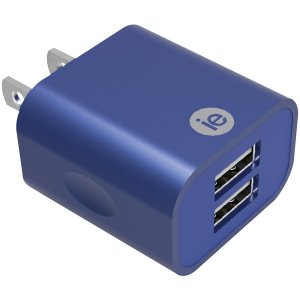 Iessentials IEN-AC22A-BL 2.4a 2 Usb Wall Chrgr Blu