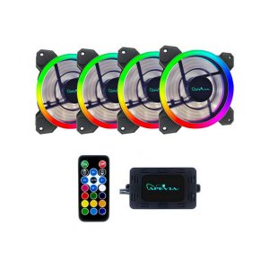 Apevia 412L-RGB 412l-rgb 120mm Silent Dual Ring Addressable Rgb Color 