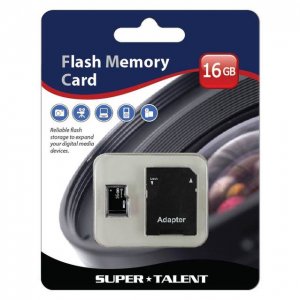 Super MSD16ST10R 16gb Micro Sdhc Memory Card W Adapter, Retail