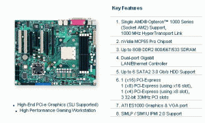 Supermicro H8SMI-2-O H8smi-2-o Opteron 1000 Nvidia Mcp55 Pro Ddr2-800 