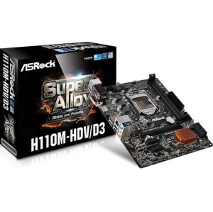 Asrock H110M-HDV/D3 H110m-hdvd3 Lga1151 Intel H110 Ddr3 Sata3usb3.0 Ag