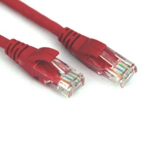 Vcom NP511B-7-RED 7ft Cat5e Utp Crossover Patch Cable - Red