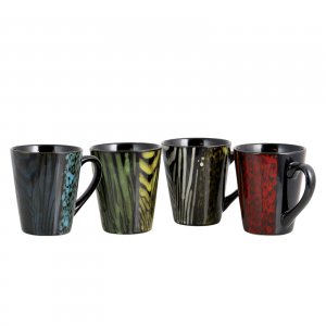 Gibson 89126.01 Home Ashanti Damask  4 Piece 14 Oz. Mug Set In Assorte