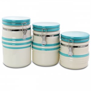 Gibson 113155.03 General Store Hollydale 3 Piece Canister Set In White