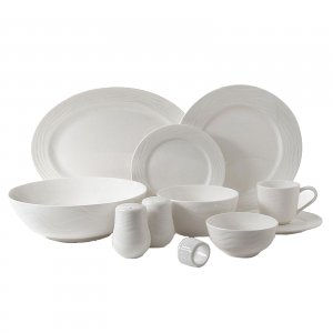 Gibson 61882.46 Home Eventide 46pc Dinnerware In White