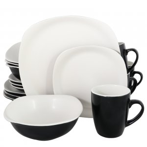 Gibson 116419.16 Home Tristen 16 Piece Soft Square Dinnerware Set In M