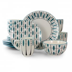 Laurie 114456.16R Luminescent 16 Piece Dinnerware Set, Hand Painted