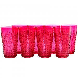 Studio 120988.01 Elmira 20.5 Oz Tumbler In Red Embossed Acrylic, Set O