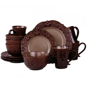 Elama EL-SALIA16 Rsquo;s Salia 16 Piece Stoneware Dinnerware Set