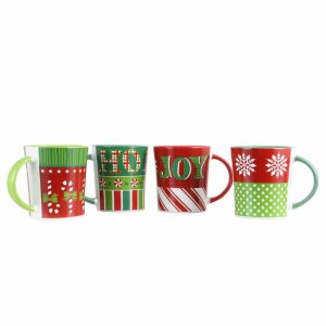 Gibson 94774.01 Home Holiday Wrap 15 Oz. Assorted Funky Mug Set, Set O