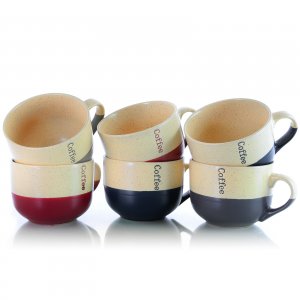 Elama EL-LATTELOFT Latte Loft 6-piece 18 Oz. Mug Set, Assorted Colors