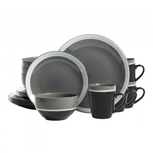 Gibson 95851.16 Color Eclipse 16-piece Dinnerware Set In Grey