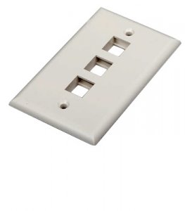 Hyperline HY-FP-U-3-WH 3 Port Face Plate White