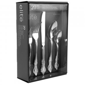 Gibson 94226.20 Elite Floral Spade 20 Piece Stainless Steel Flatware T