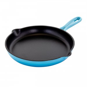 Megachef MG-FR26AB Round 10.25 Inch Enameled Cast Iron Skillet In Blue