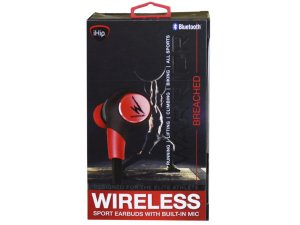 Bulk BB812 Ihip Warrior Red And Black Bluetooth Sport Earbuds