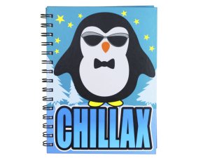 Bulk CS115 Chillax Penguin 100 Page Lined Spiral Journal