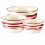 General 116854.03 Hollydale Stoneware Nesting Bowl Set In Linenred, Se