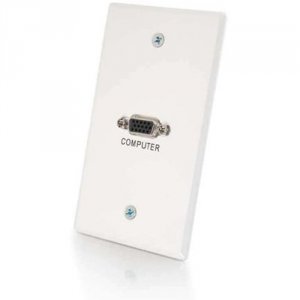 C2g 41023 Single Gang Hd15 Wall Plate - White Brushed Aluminum