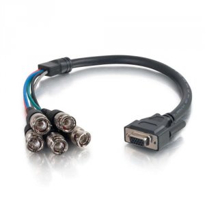 C2g 02570 1.5ft Premium Vga Female To Rgbhv (5-bnc) Male Video Cable