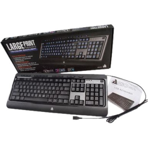 Aluratek AKB505U Large Print Tri-color Illuminated Led Usb Keyboard (r