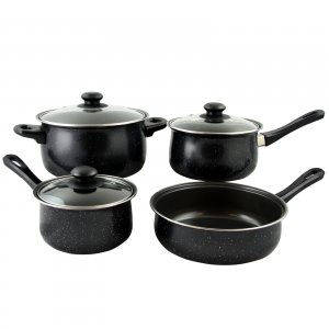 Gibson 108169.07 Home Casselman 7 Piece Cookware Set In Black With Bak