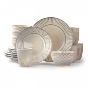 Elama EL-MARKETFINDS16 Market Finds 16 Piece Round Stoneware Dinnerwar