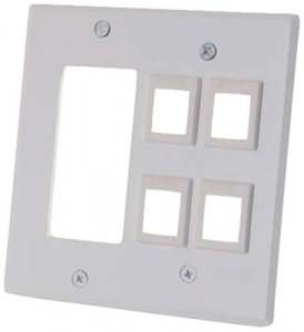 C2g 41341 Dual Gang Decora Wall Plate - White Cover With 4 Screws